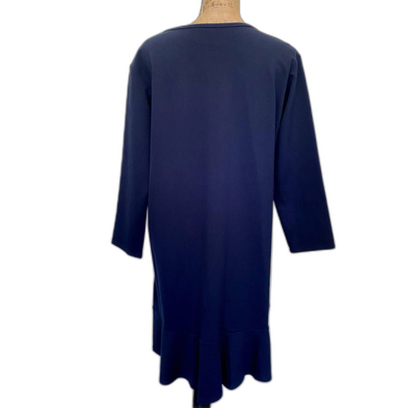 Draper James Tulip Dress Long Sleeve Ponte Knit Nassau Navy Blue Size Large - Picture 5 of 7